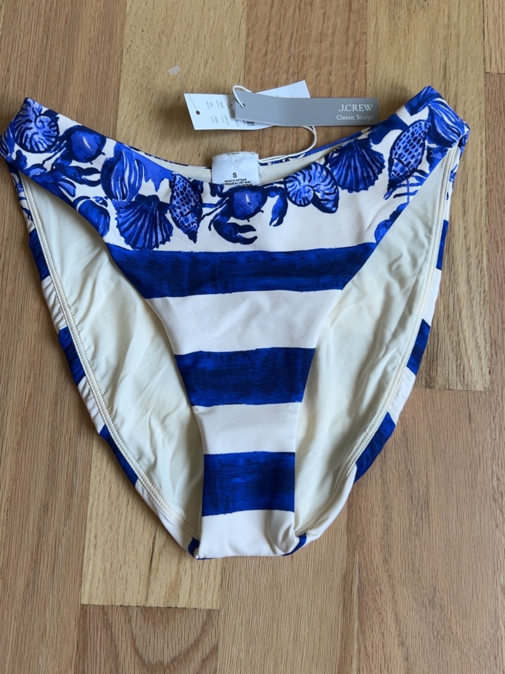 J. Crew bikini bottom in lobster & seashell Classic Sculpt